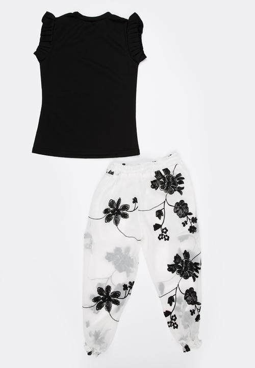 Pop Candy - Top and Pants Set Black