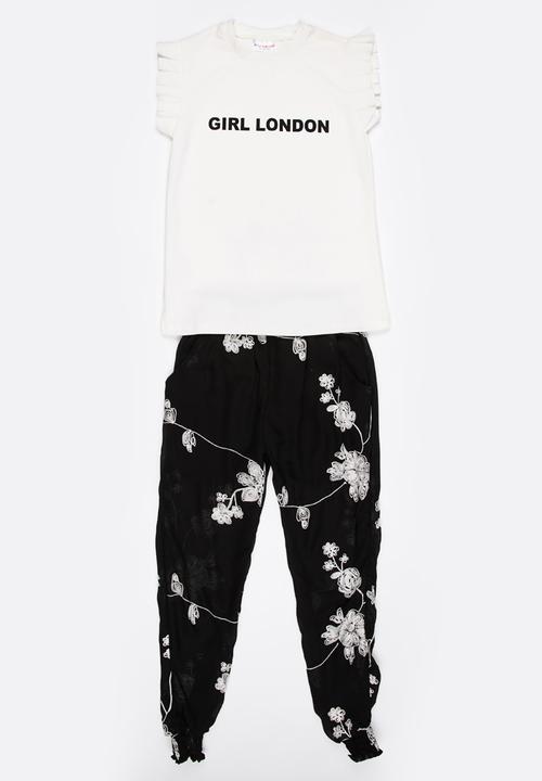 Pop Candy - Top and Pants Set White