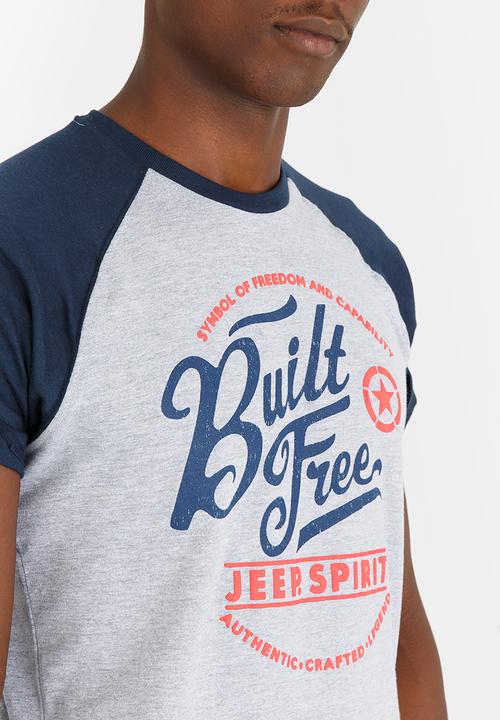 JEEP SPIRIT - Raglan Printed Tee Grey