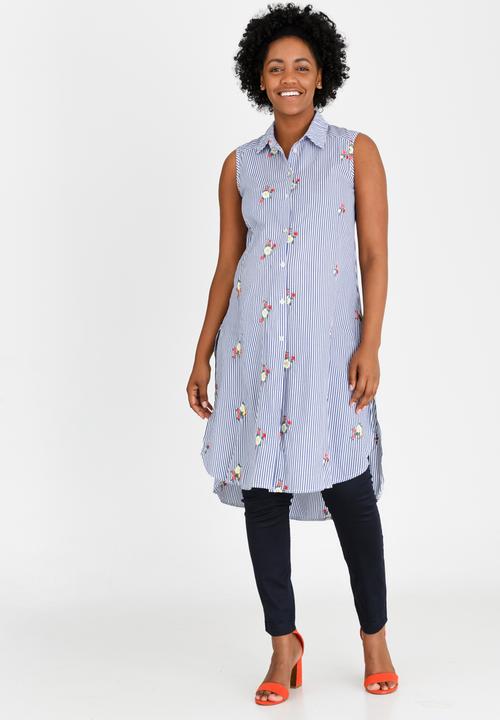 edit Maternity - Sleeveless Longer Length Blouse Multi-colour