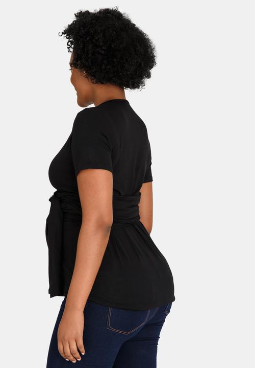 edit Maternity - Wrap Around Top Black