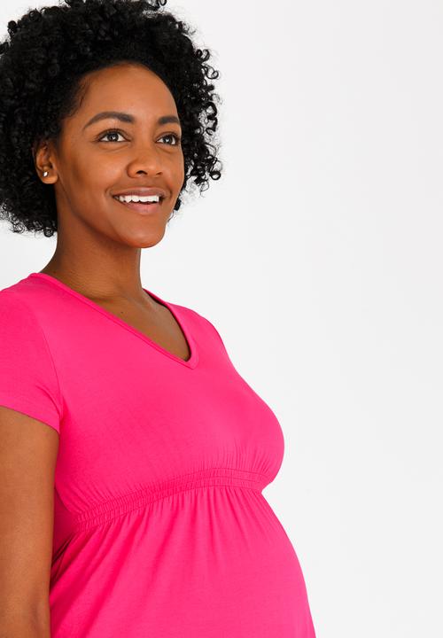 Cherry Melon - Smock Detail Top Cerise Pink