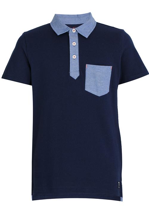 GUESS - Contrast Polo Blue