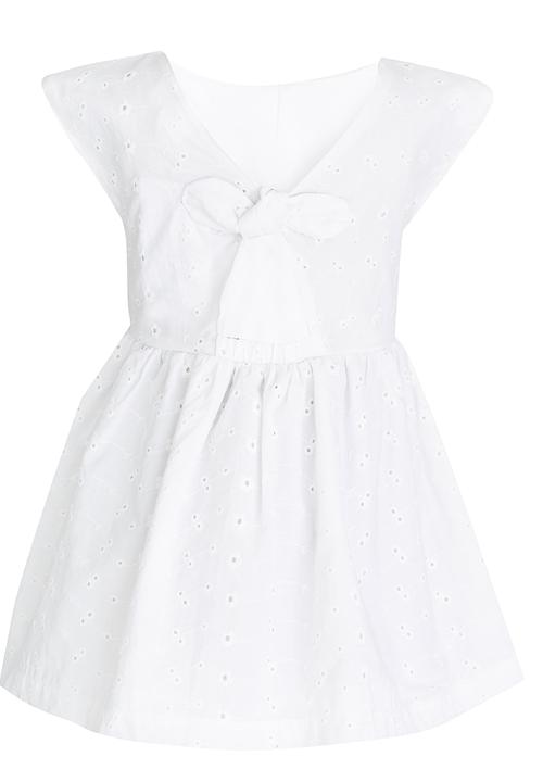 See-Saw - Anglaise Dress with Back Tie White