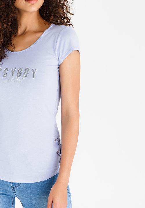 SISSY BOY - Lace Up Detail Tee Pale Purple
