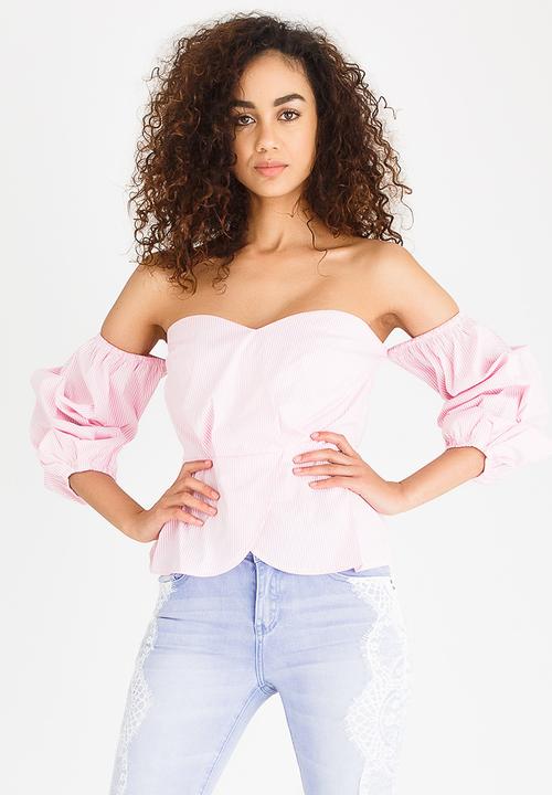 SISSY BOY - Peplim Bardot Top Pale Pink