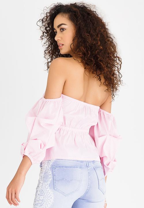 SISSY BOY - Peplim Bardot Top Pale Pink
