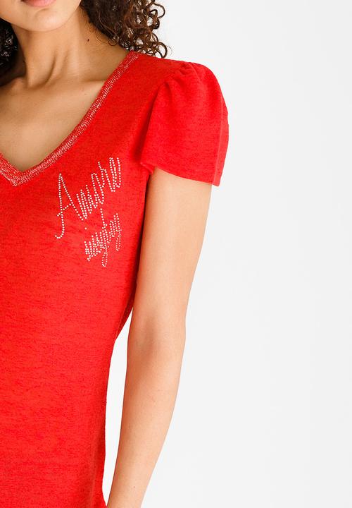 SISSY BOY - Amore V-neck Tee Red
