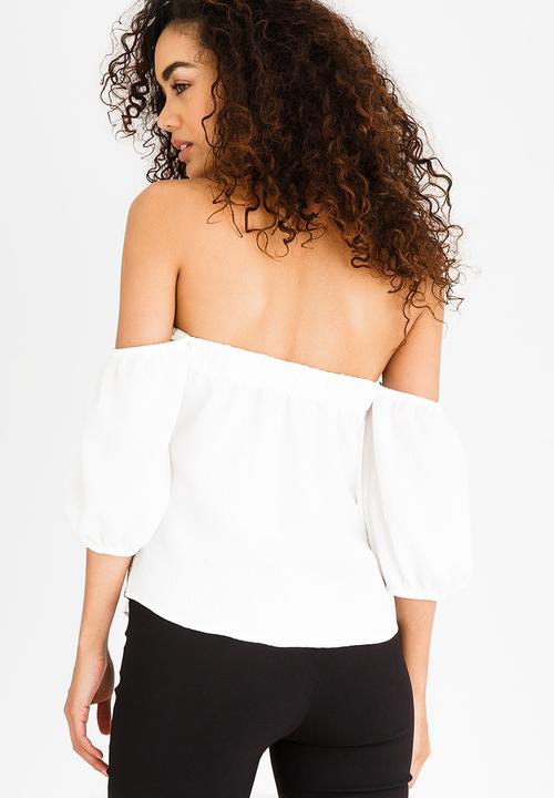 SISSY BOY - Pansy Bardot Top Off White