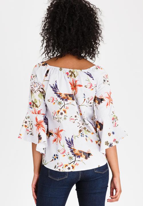 cath.nic - Printed Bardot Styled Shirt Multi-colour