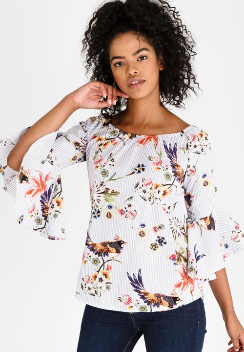 cath.nic - Printed Bardot Styled Shirt Multi-colour