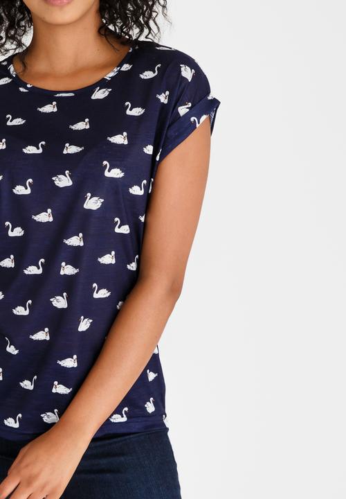 cath.nic - Swan Printed Top Navy