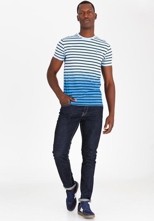 POLO - Ombre Stripe T Shirt Blue