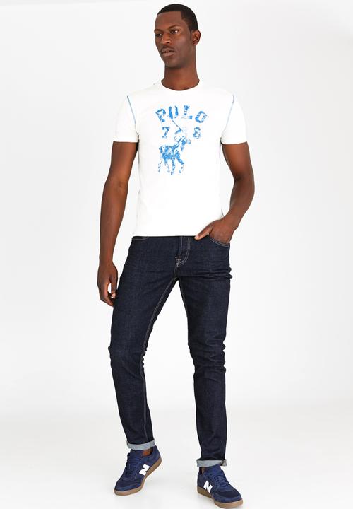 POLO - Distressed Print T Shirt Milk
