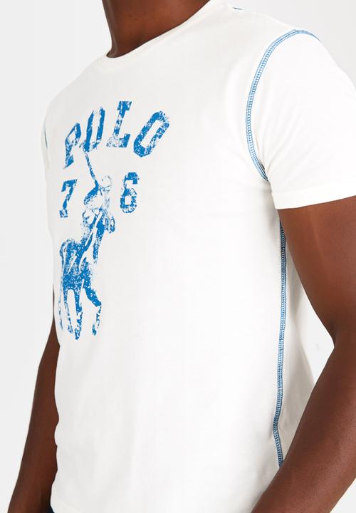 POLO - Distressed Print T Shirt Milk