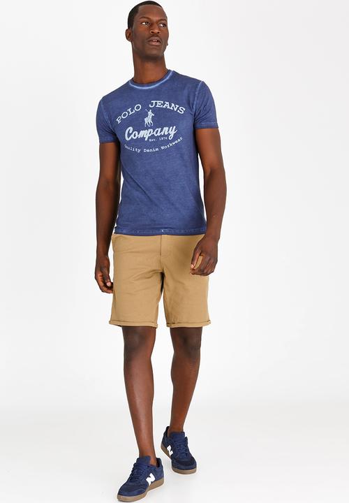 Polo Jeans Co. - Printed Pigment Wash T Shirt Navy
