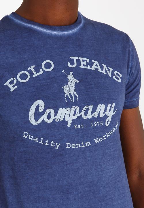Polo Jeans Co. - Printed Pigment Wash T Shirt Navy