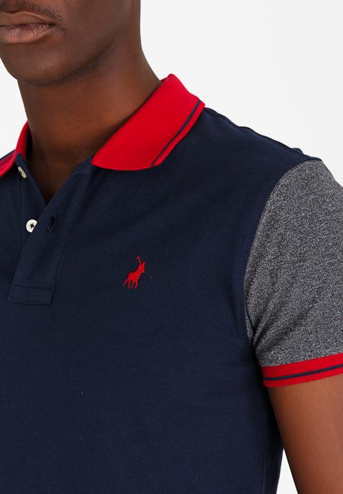 POLO - Blocked Pique Golfer Navy