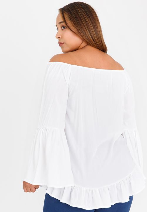 edit Plus - Off the Shoulder Blouse White