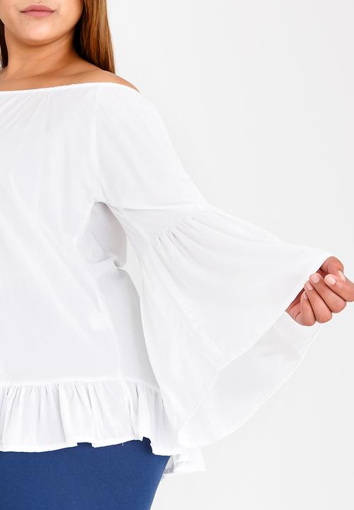 edit Plus - Off the Shoulder Blouse White