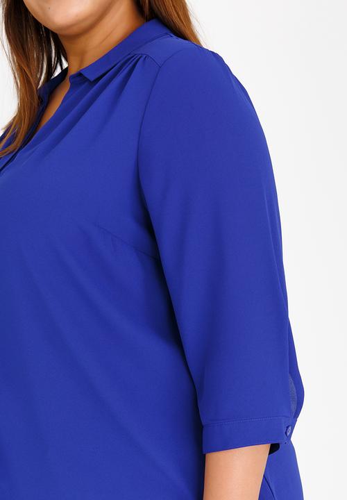 edit Plus - 3/4 Sleeve Blouse Blue