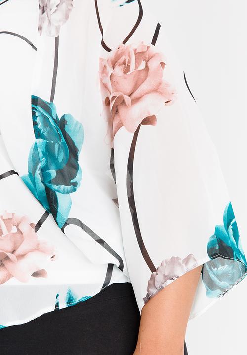 edit Plus - Overlay Printed Blouse Green