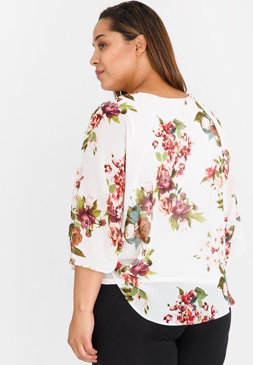 edit Plus - Overlay Printed Blouse Multi-colour