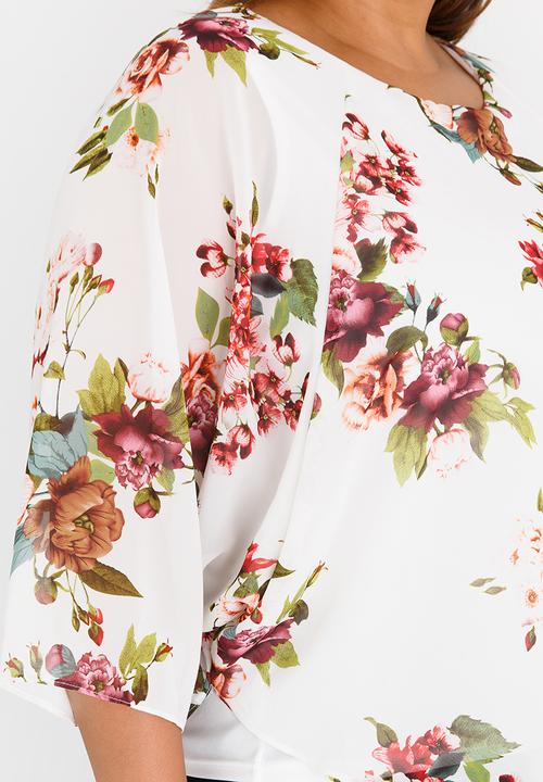 edit Plus - Overlay Printed Blouse Multi-colour