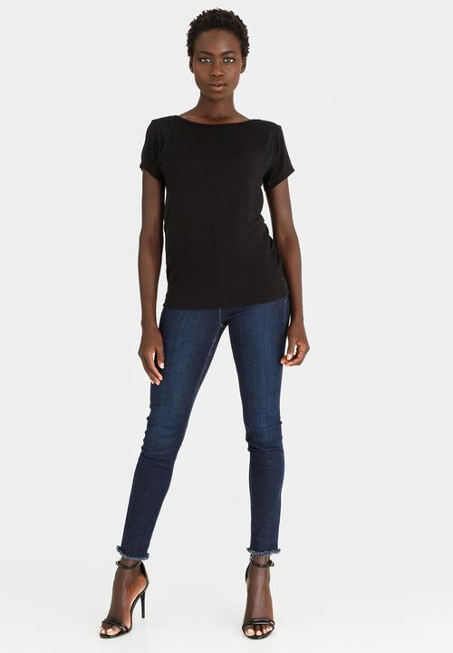 edit - Woven and Knit Combo Tee Black