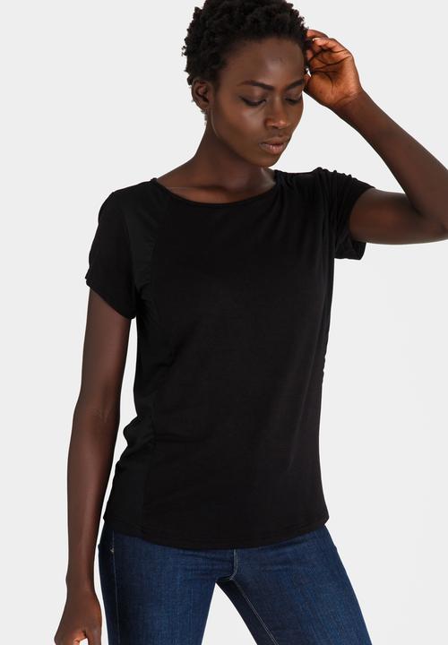 edit - Woven and Knit Combo Tee Black