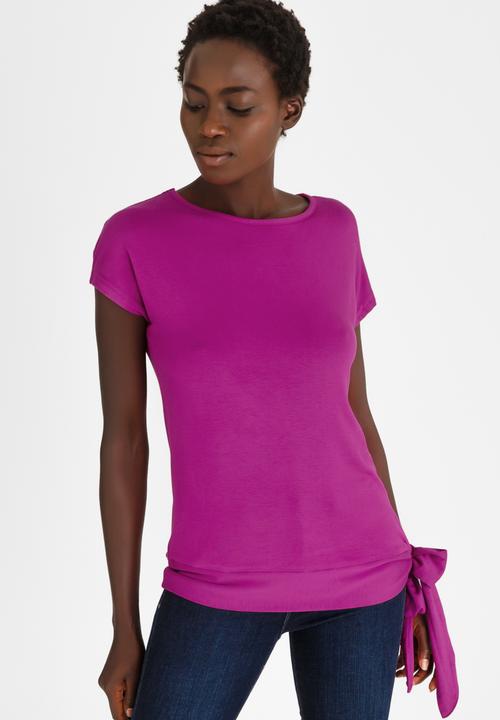 edit - Side-tie Detail Knit Top Magenta