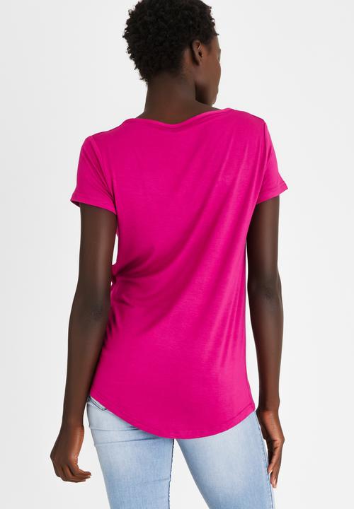 edit - Knot Detail  T-Shirt Magenta