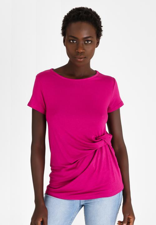 edit - Knot Detail  T-Shirt Magenta