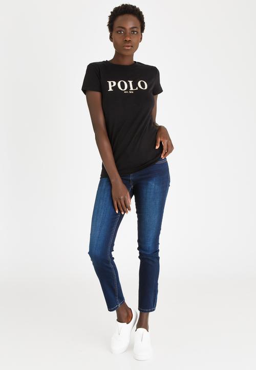 POLO - Robyn Short Sleeve Printed Tee Black