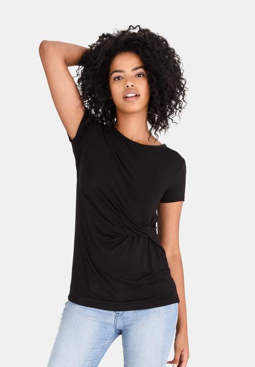 edit - Knot Detail  T-Shirt Black