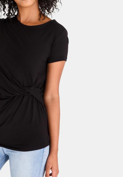 edit - Knot Detail  T-Shirt Black