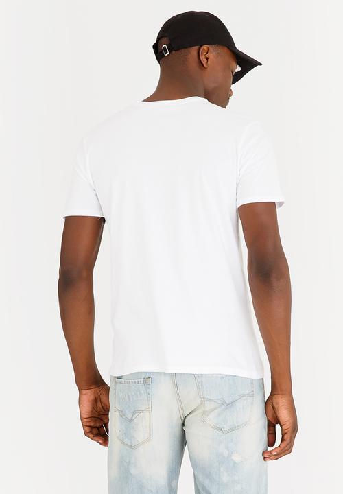 GUESS - Basic Orange Pop Crew Tee White