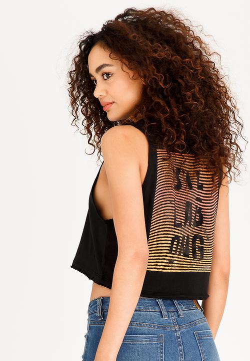Billabong  - No Regrets Crop Muscle Tee Black