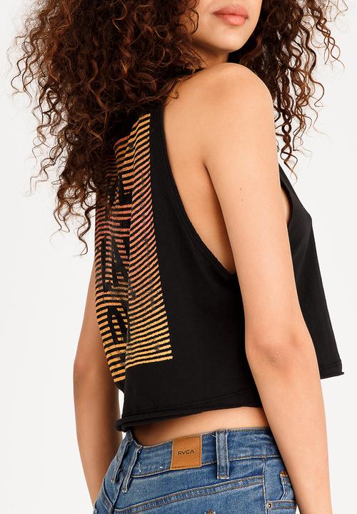 Billabong  - No Regrets Crop Muscle Tee Black
