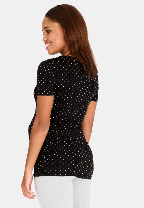 Cherry Melon - Short Sleeve Round Neck Tee Black and White