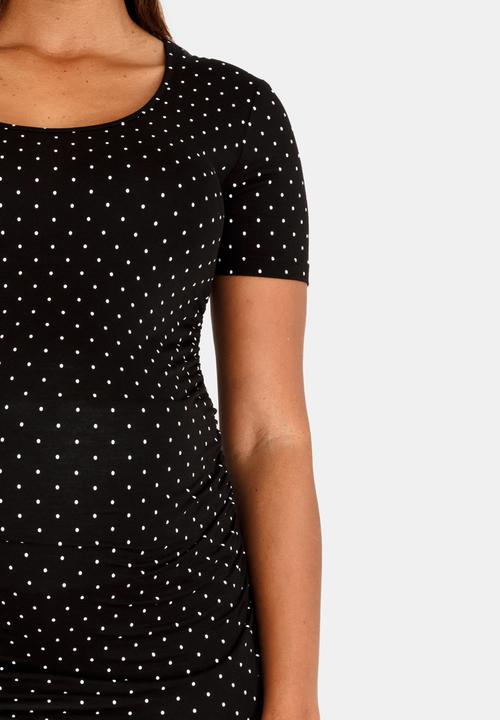 Cherry Melon - Short Sleeve Round Neck Tee Black and White
