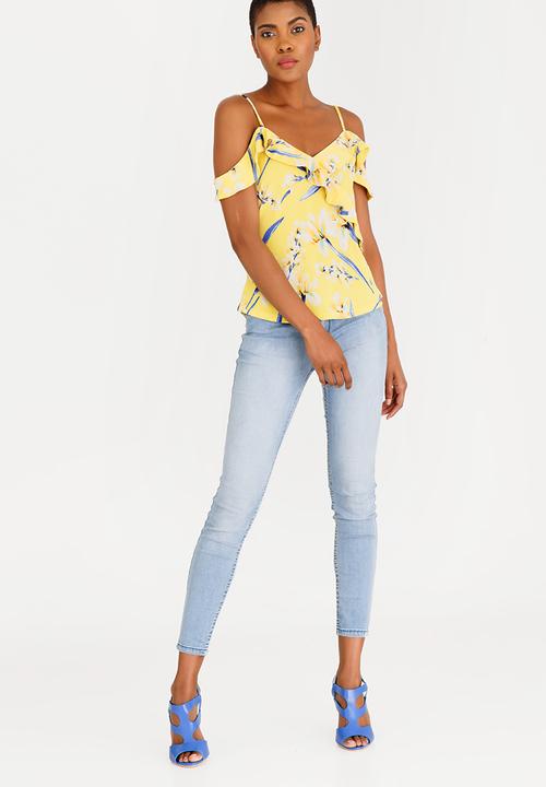 SISSY BOY - Ruffle Cut-out Detail Top Yellow