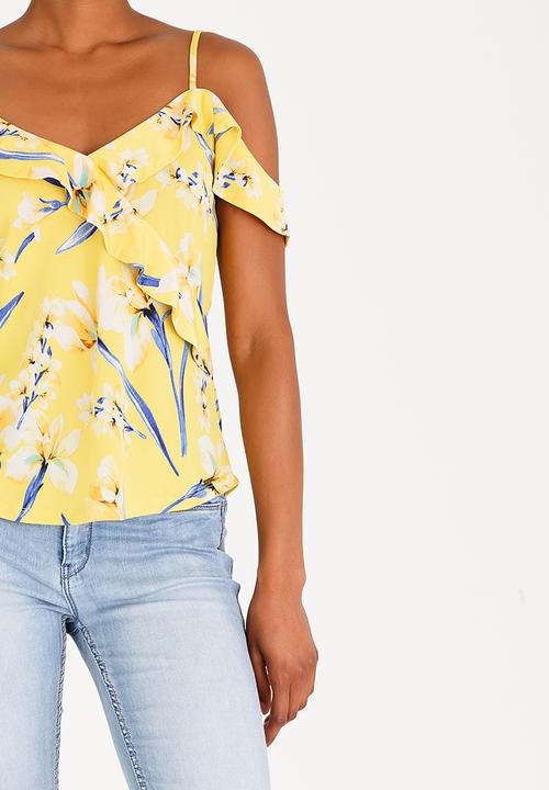 SISSY BOY - Ruffle Cut-out Detail Top Yellow