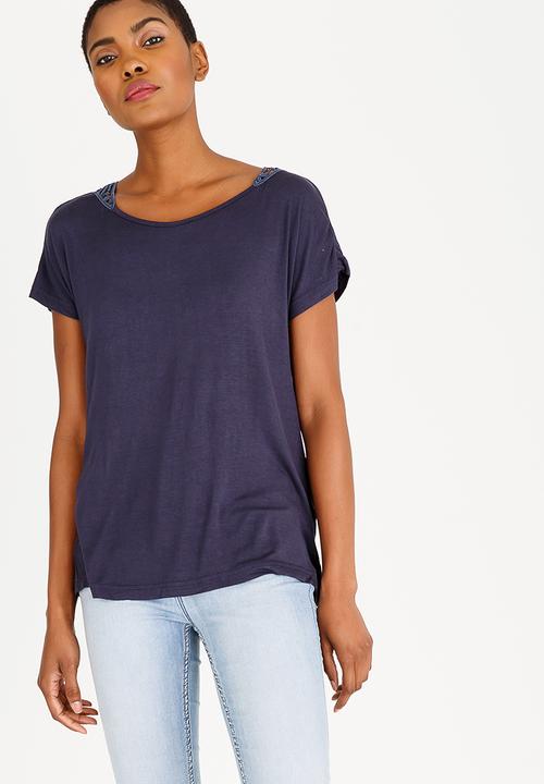 edit - Back Crochet Top Navy