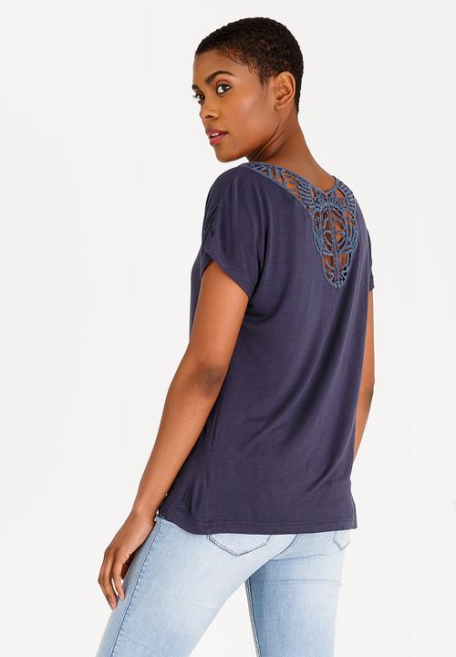 edit - Back Crochet Top Navy
