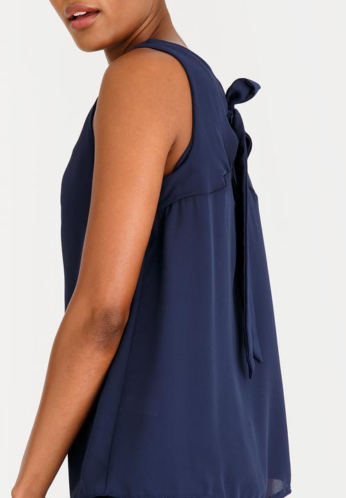 edit - Tie-Up Back Top Navy