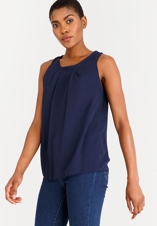 edit - Tie-Up Back Top Navy