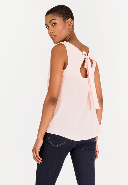 edit - Tie-Up Back Top Pale Pink
