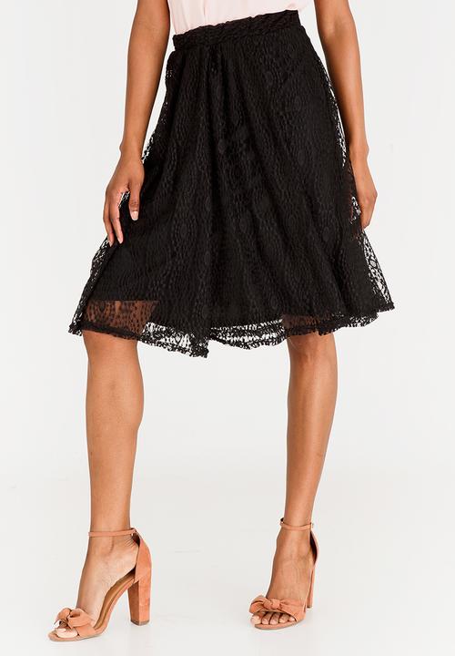 edit - Lace Midi Skirt Black