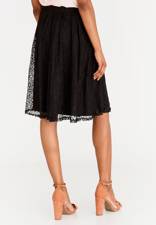 edit - Lace Midi Skirt Black